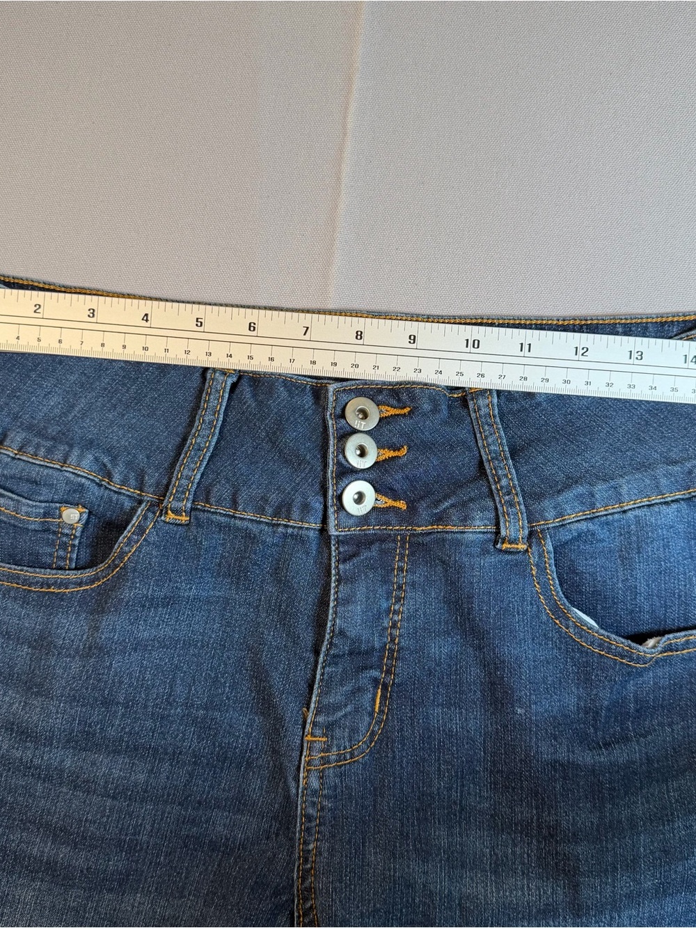 iT Jeans Kylie High Rise Skinny Women’s sz13 Dark Blue Stretch Wide Waist Jeans - Picture 6 of 11